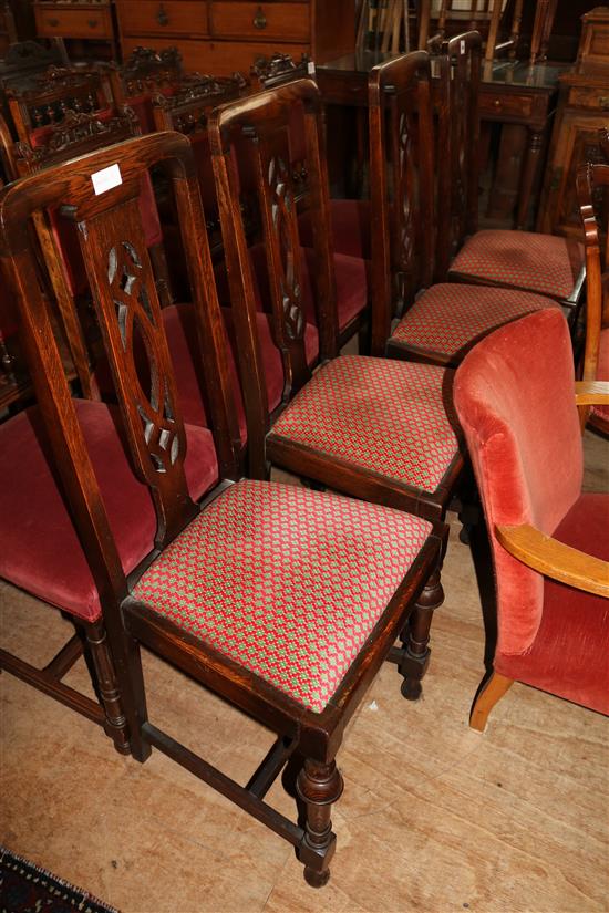 Set 4 oak dining chairs